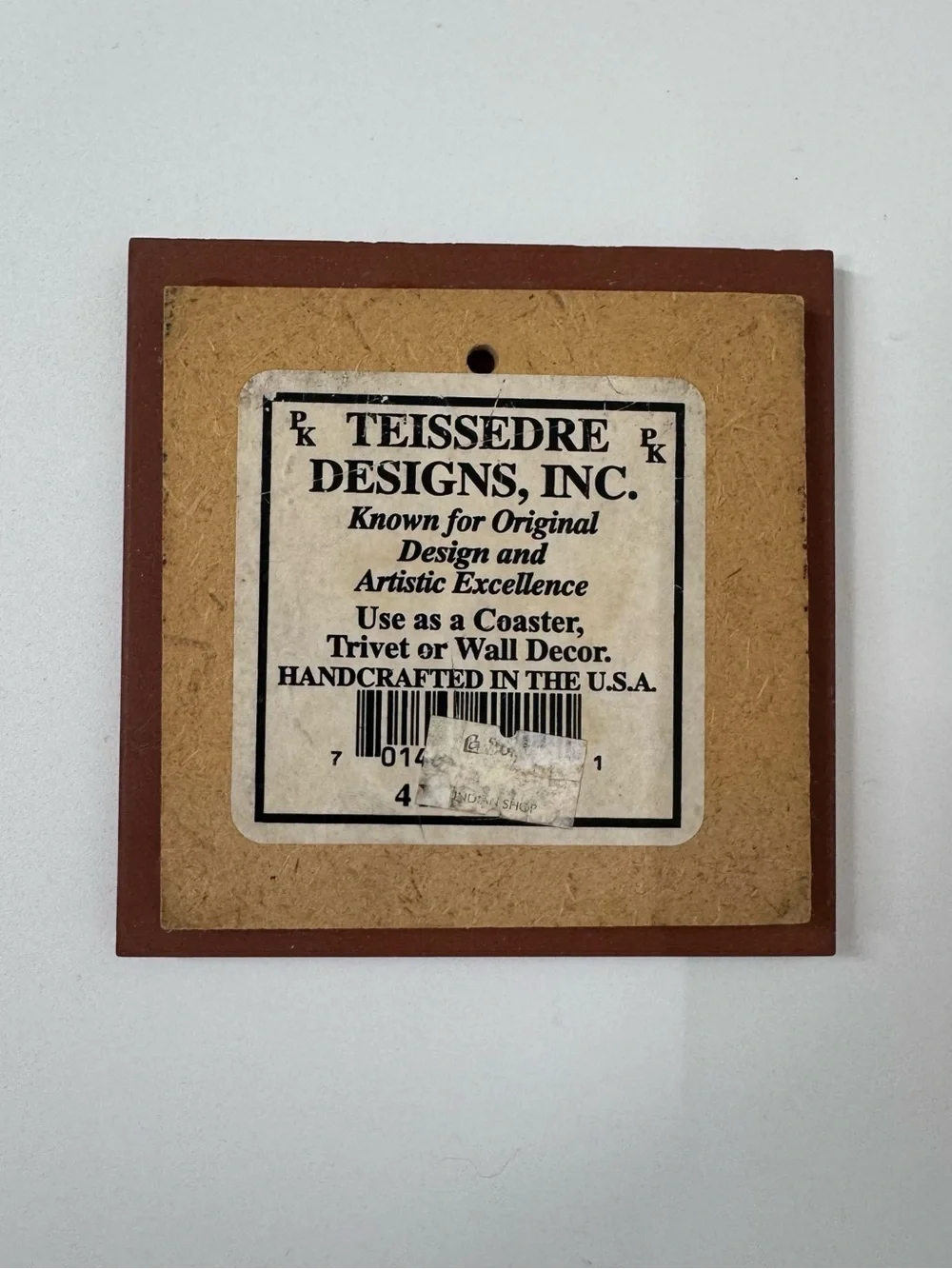 Teissedre Native Dancing Horn Circle Ceramic Coaster, Trivet, Wall Hang Optional